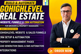 gohighlevel real estate website, sale funnel  landing page and crm for brokers
