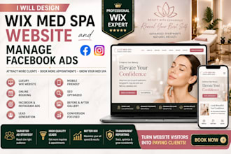 design a wix med spa website and manage facebook ads