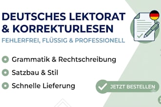 proofread, edit or write your german text professionally