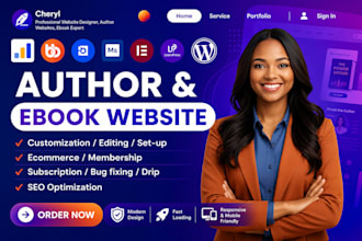 design author website, book author website, ebook website, author landing page