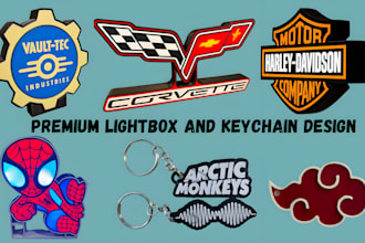 do 3d lightbox, keychain, 3d brand logo, wall decor in 3mf, stl for 3d printing