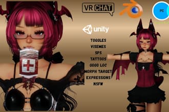 create custom vrchat avatar, booth avatar, physbones, quest and gogo loco