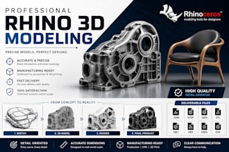 create professional rhino 3d cad models for product design