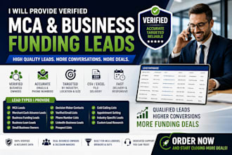 provide verified mca leads, business funding leads and mca prospects