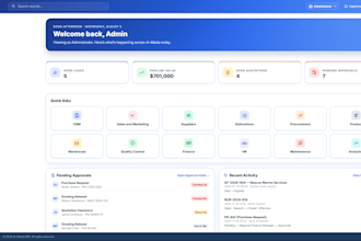 develop custom erp system in react js with dashboard