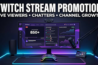 promote your twitch stream with live viewers, chatters and channel growth