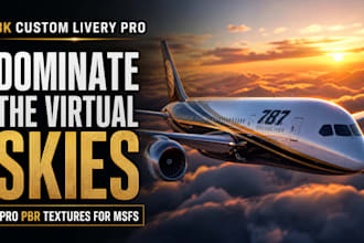 design custom airplane livery and msfs livery for flight simulator in 72 hours
