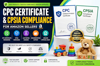 provide amazon cpsia compliance CPC certificate for products
