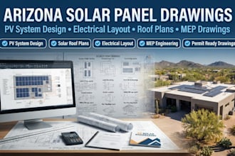arizona solar panel drawings pv system design electrical layout roof plans mep