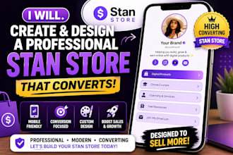 create and design a professional stan store that converts