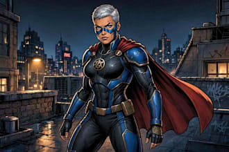 create an amazing superhero or fantasy comic illustration