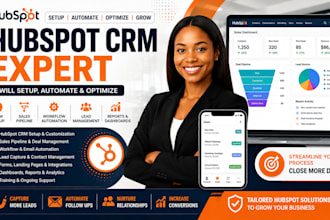 setup hubspot CRM, sales pipeline, workflow automation and lead management