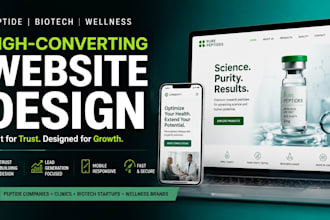 build custom, highly converting fda compliant peptide website, research peptide