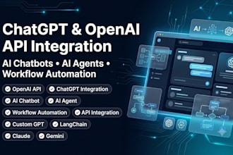 integrate chatgpt openai API, ai chatbot, ai agent and automation