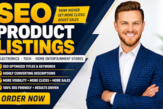 optimize seo products listings for electronics tech home entertainment stores