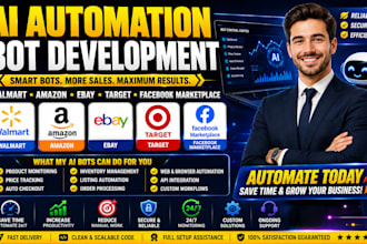 build ai automation bot for walmart, ebay, amazon, target, facebook marketplace