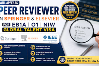 apply as peer reviewer in springer elsevier for eb1a o1 niw global talent visa