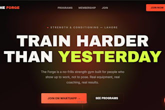 design a modern gym and fitness landing page