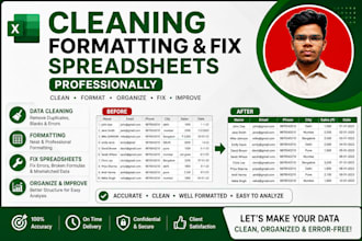 clean format  organize and fix your excel spredsheet professionally