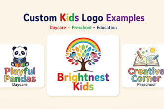 design childcare, education kids, and children logo