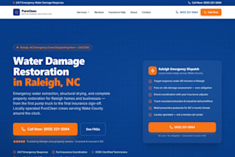 design wix water damage restoration website mold remediation cleanup website