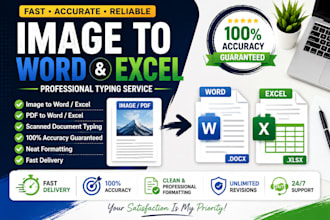 convert image to excel or word with fast and accurate typing