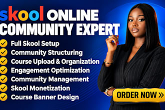 setup skool online community skool course creation skool community manager skool