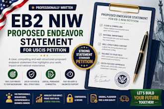 write a winning eb2 niw proposed endeavor statement for uscis