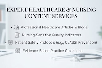 write professional healthcare articles and nursing content