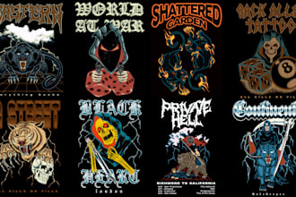 create vintage design clothing and merchandise band