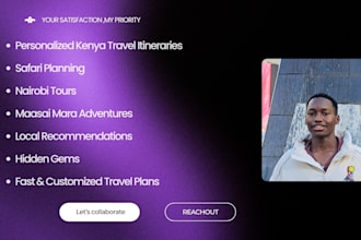create a personalized kenya travel itinerary, safari and vacation plan