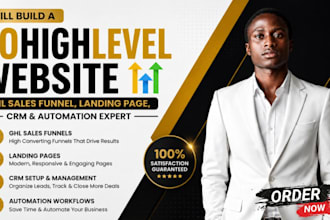 gohighlevel website, ghl sales funnel, landing page, crm and automation expert