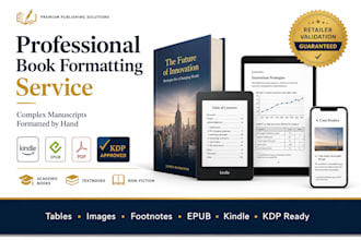 format complex book with table footnotes and image for kdp