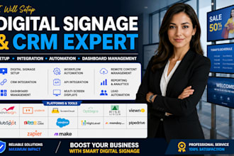 setup digital signage crm integration, automation, dashboard management