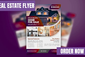 design modern real estate flyer, property flyer and realtor brochure
