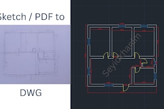 do professional 2d cad drafting and PDF to dwg conversion