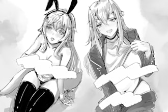 sketch nsfw anime girls manga illustration
