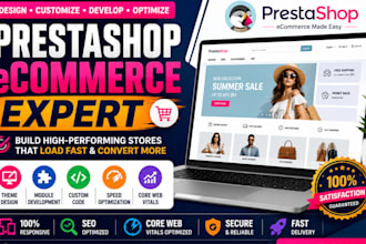 design prestashop ecommerce website, theme, module, code and core web vitals