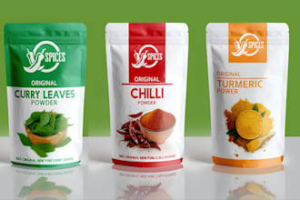 design BBQ rub label, seasoning pouch, spice jar and sauce bottle mockup