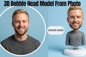 design custom 3d bobblehead, mascot and cartoon character models