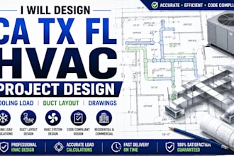 design ca tx fl hvac project cooling load duct