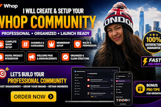 whop community setup whop memberships whop digital product whop manager whop