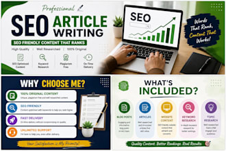 write SEO optimised blog posts and website content