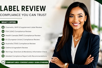 review cosmetic, nhp and supplement labels for fda, health canada, eu compliance