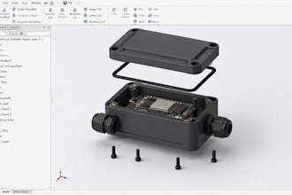 do esp32 waterproof iot enclosure 3d model, solidworks fusion360 keyshot render