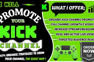 do kick channel promotion to boost live stream viewers, chatters with followers