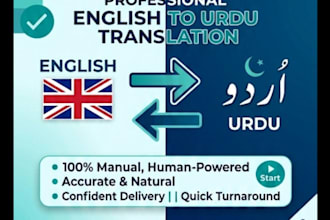 do accurate english to urdu translation and proofreading