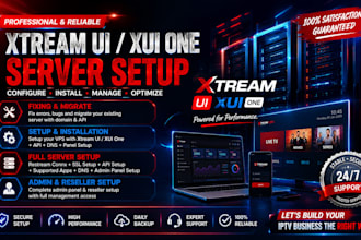 configure xtreamui panel xuione server with reseller setup with web player