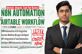 build n8n ai automation, airtable workflow, api integration, CRM automation