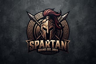 design a powerful spartan logo for your brand